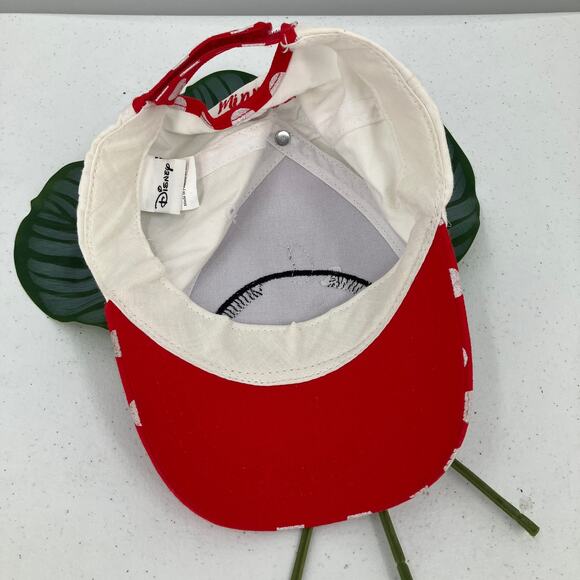 Disney Red White Black Sparkle Polka Dot Minnie Mouse Adjustable Baseball Hat - Picture 8 of 10